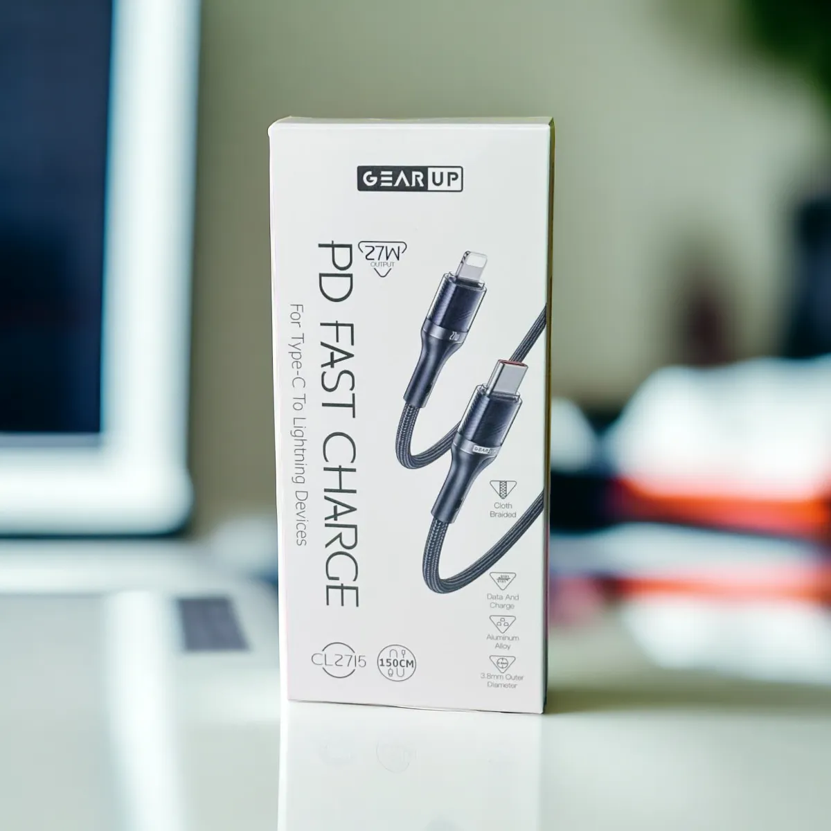 GearUP CL2715 Type-C to LIghtning 27W PD Fast Charging Cable & Data Cable 1.5m